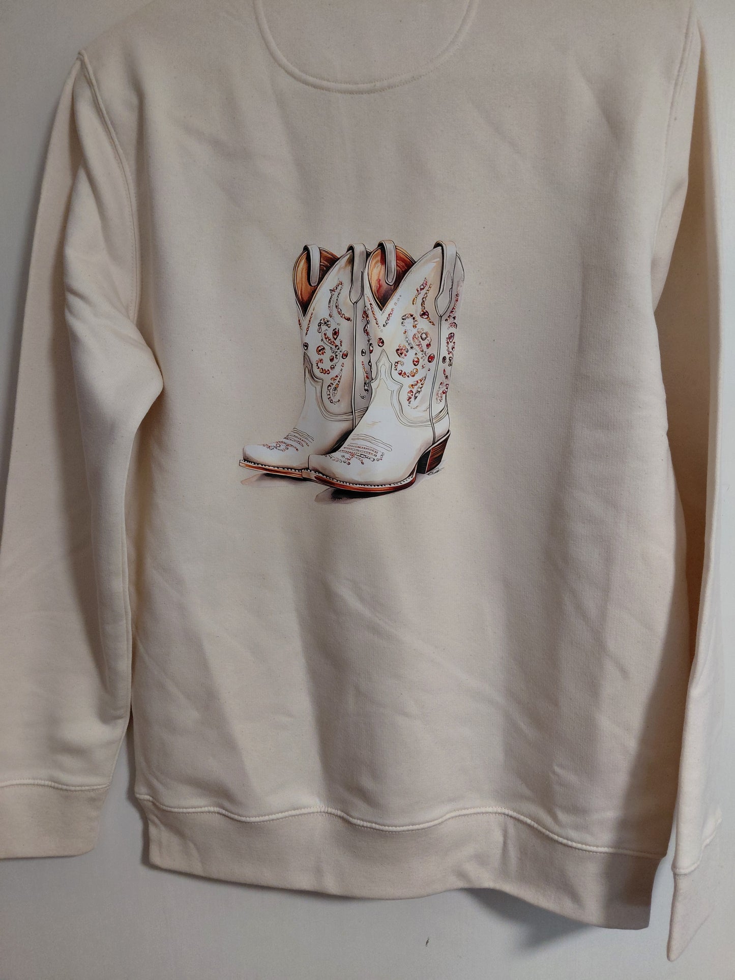 Cream 1/4 zip sweatshirt Medium