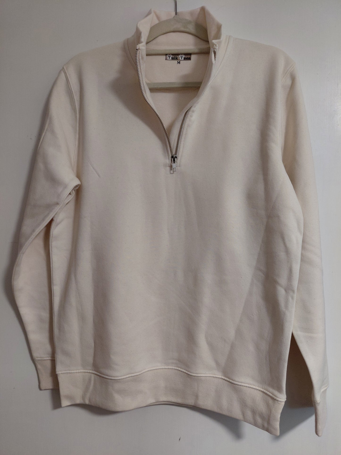 Cream 1/4 zip sweatshirt Medium