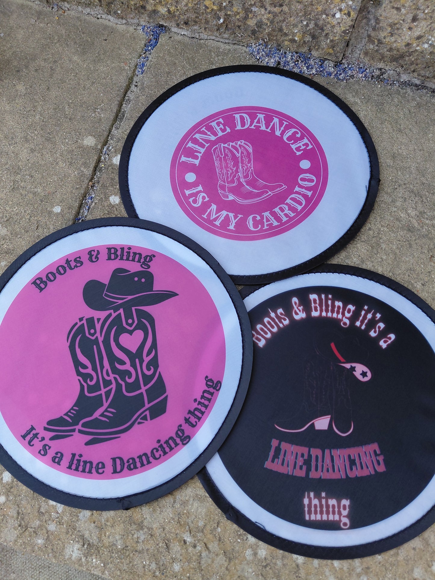 Han fans for line dancing , fits in pocket. Designed by Kirsty Tulk Tees