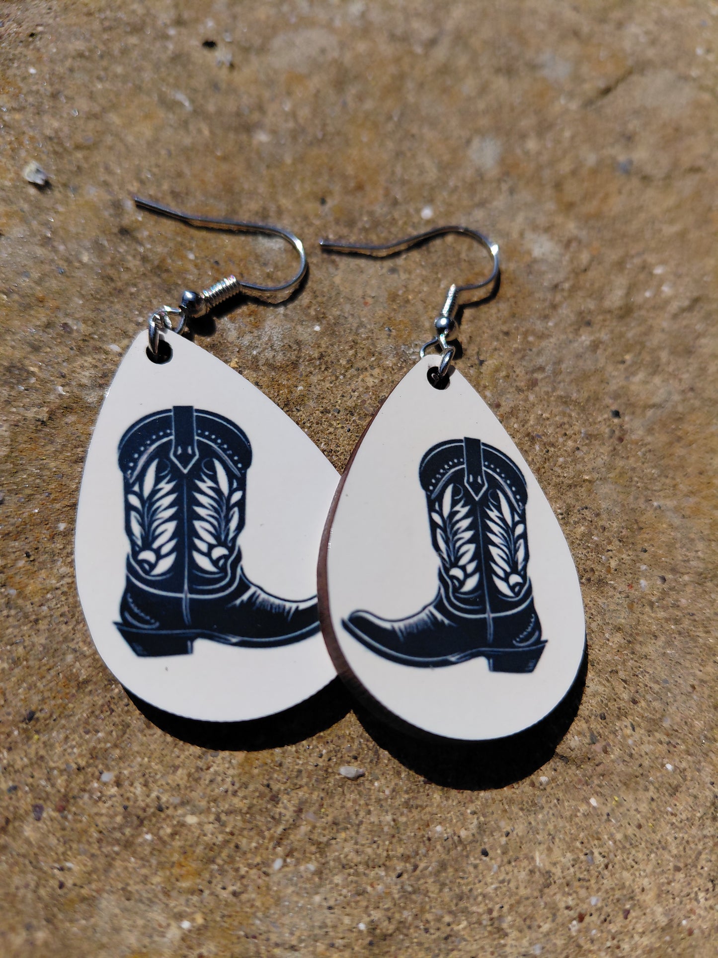 black cowboy boots earrings