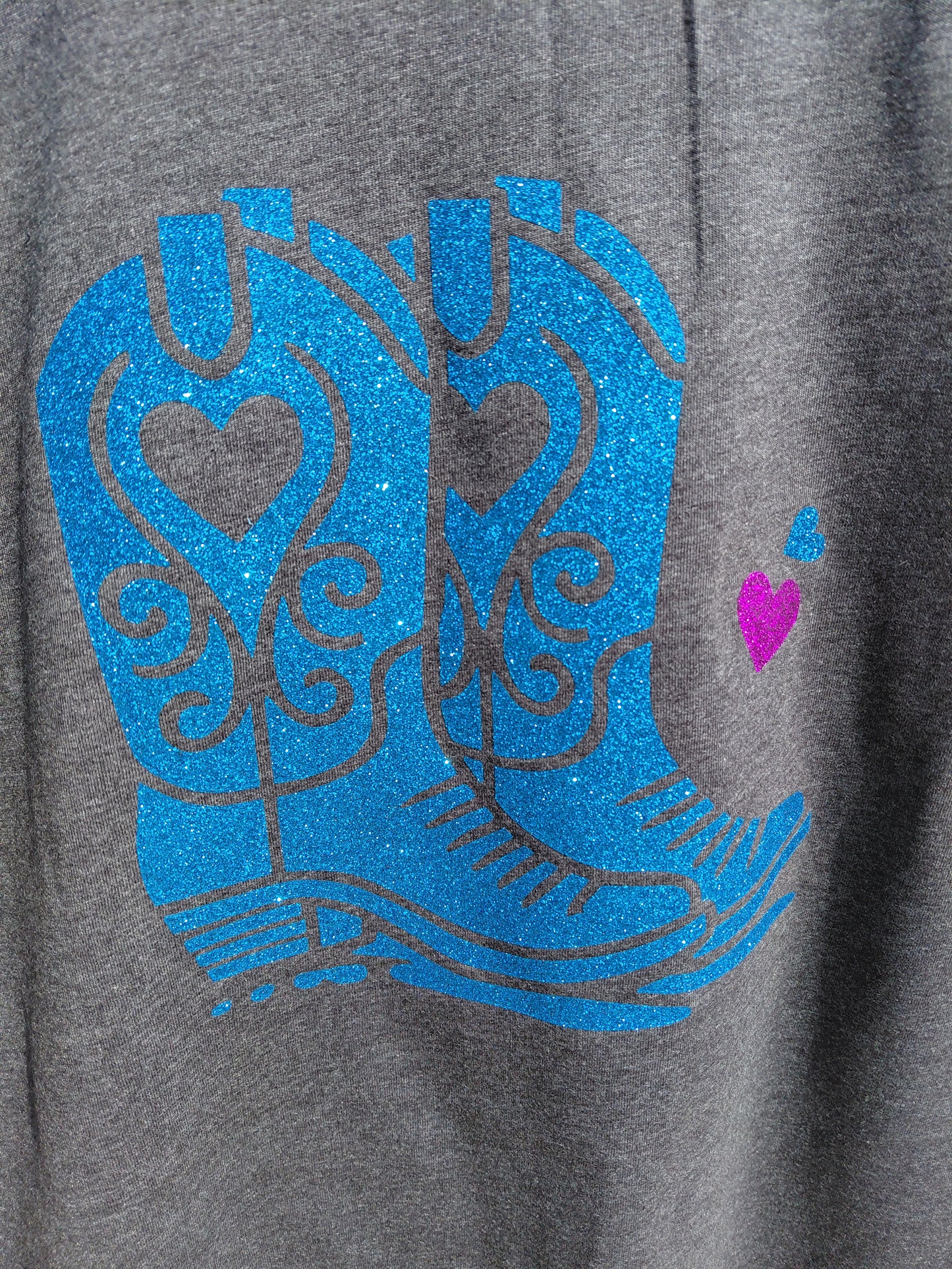 Glitter cowboy boot and hat Line dancing T-shirt