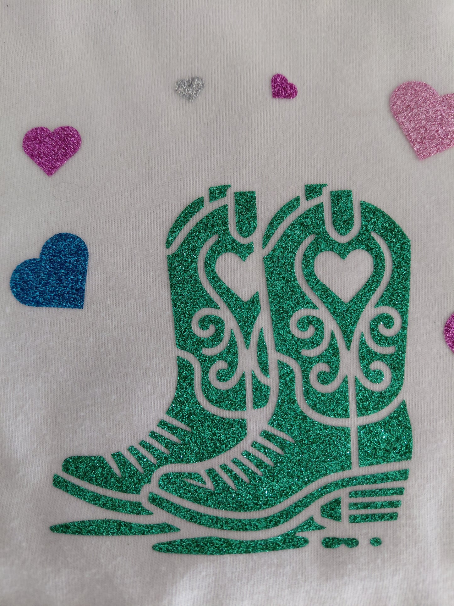 Glitter cowboy boot and hat Line dancing T-shirt