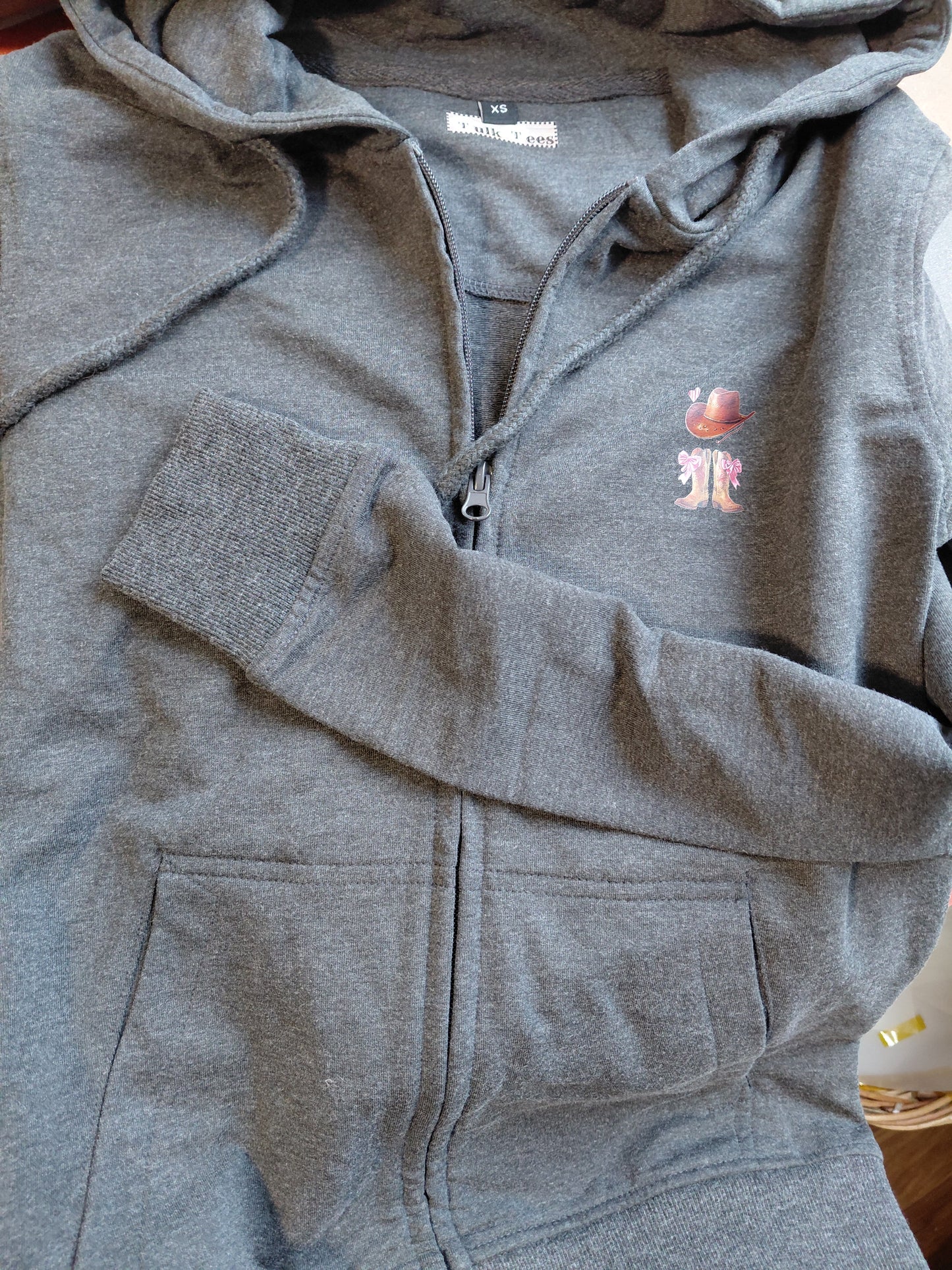 Boots and hats design Hoodie with full zip XS