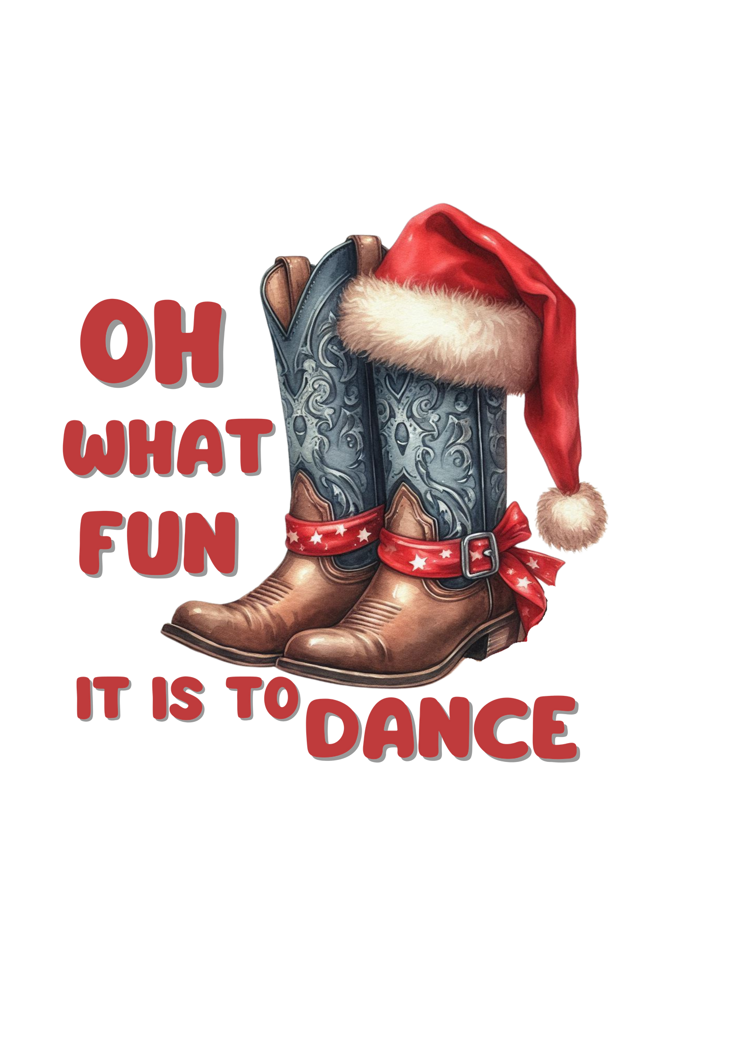 Christmas line dancing t-shirt, Oh what fun it is to dance.