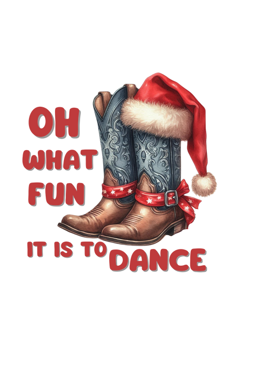 Christmas line dancing t-shirt, Oh what fun it is to dance.