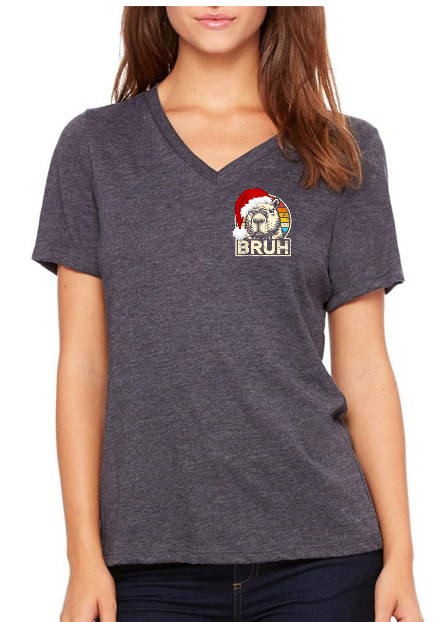 Christmas capibara t-shirt, designed by Kirsty Tulktees, Brah