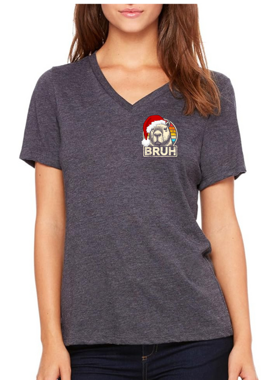 Christmas capibara t-shirt, designed by Kirsty Tulktees, Brah