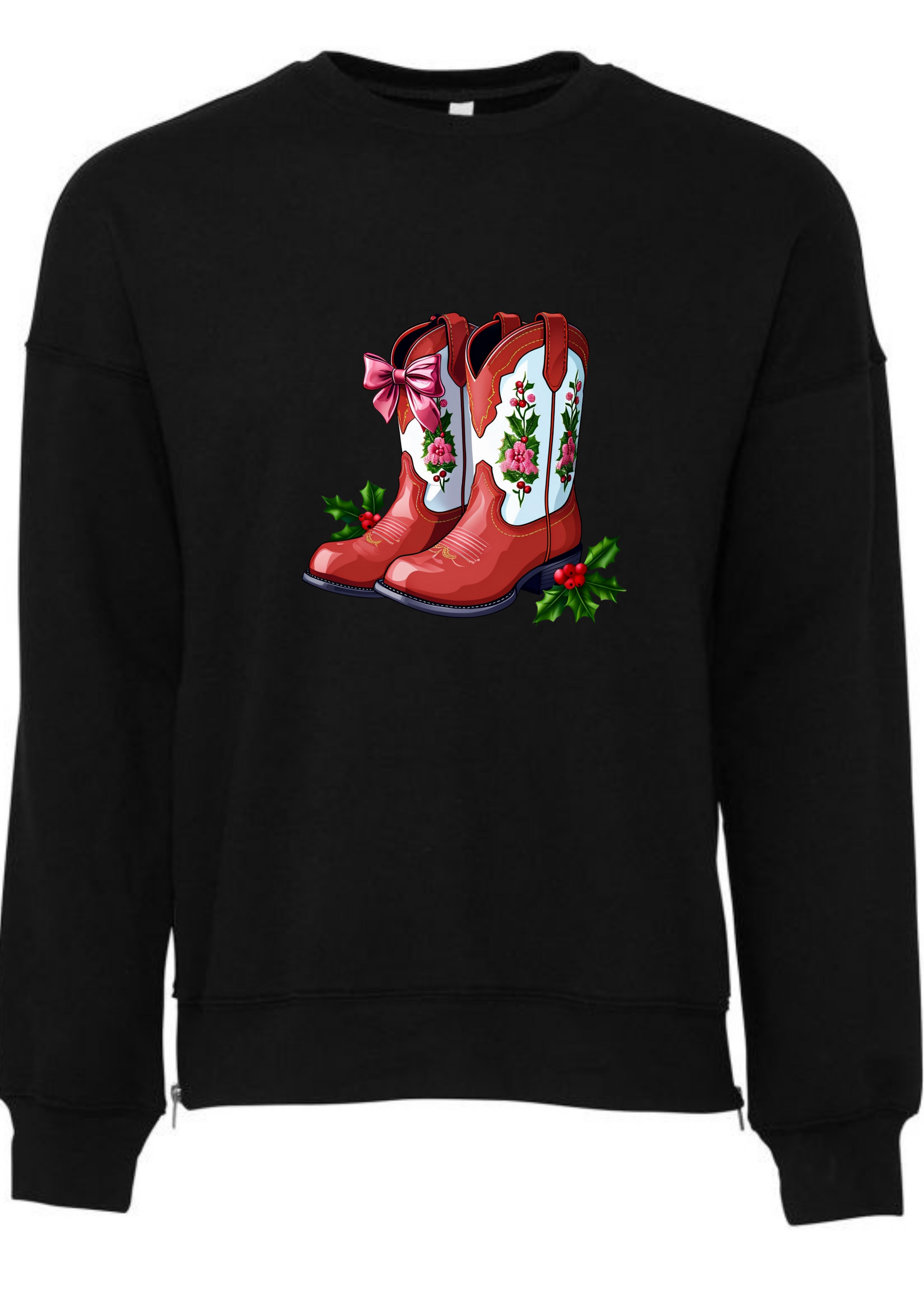Cowgirl boots for a Christmas jumper