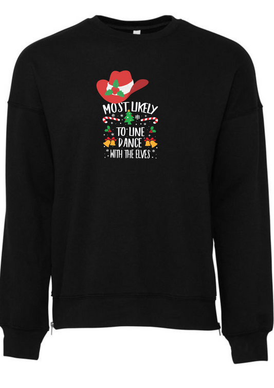 Christmas line dancing jumper most likely to line dance with the elves
