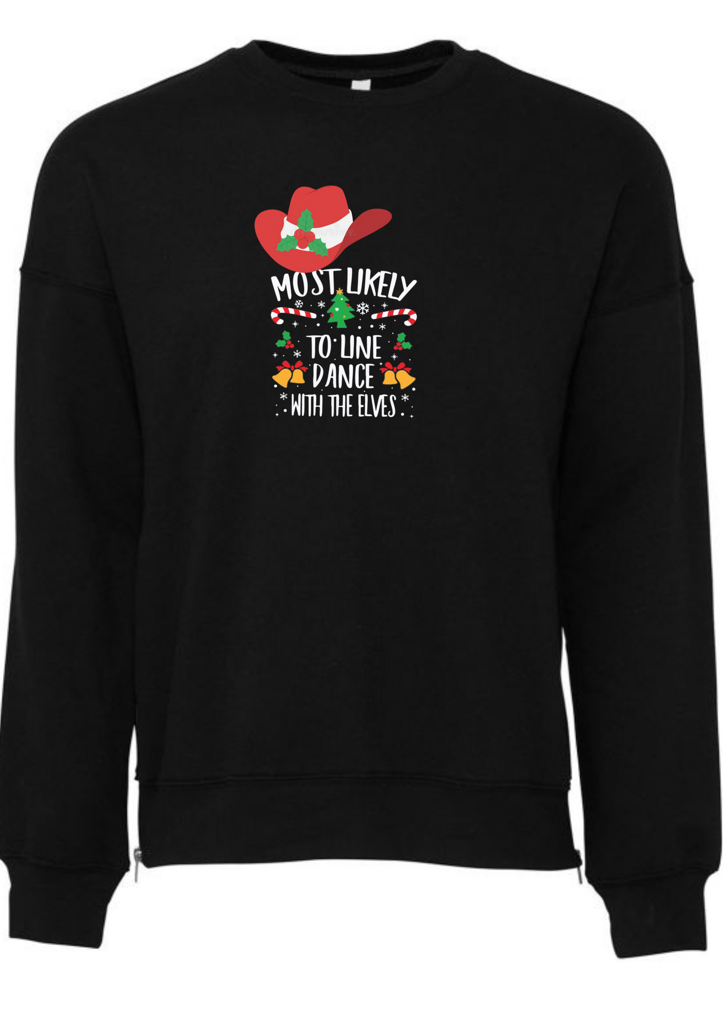 Christmas line dancing sweatshirt jumper I'm trading my cowboy boots for Santa boots, for a little while.