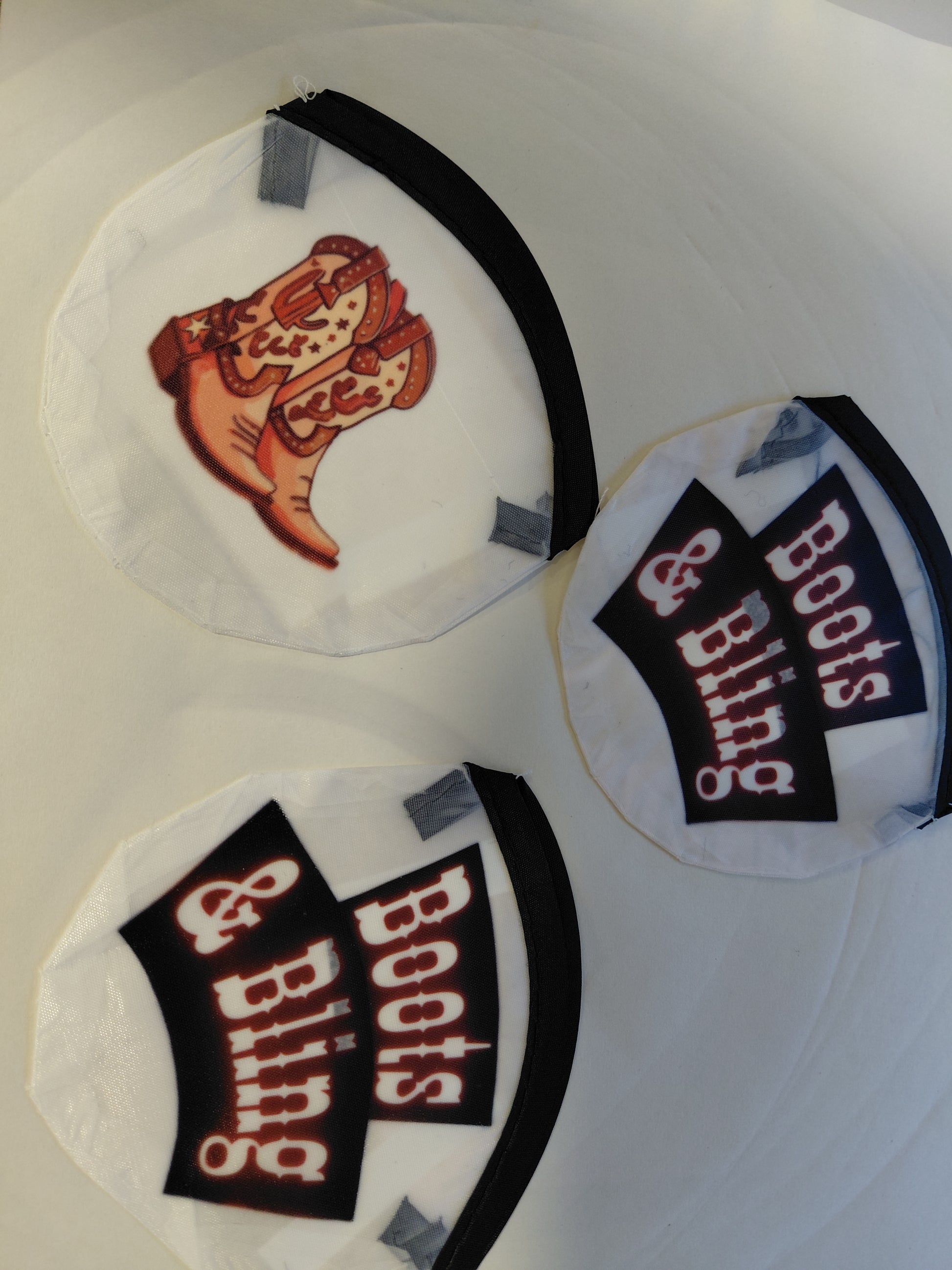 Hand fan pouches for line dancers designed by Kirsty Tulk tees