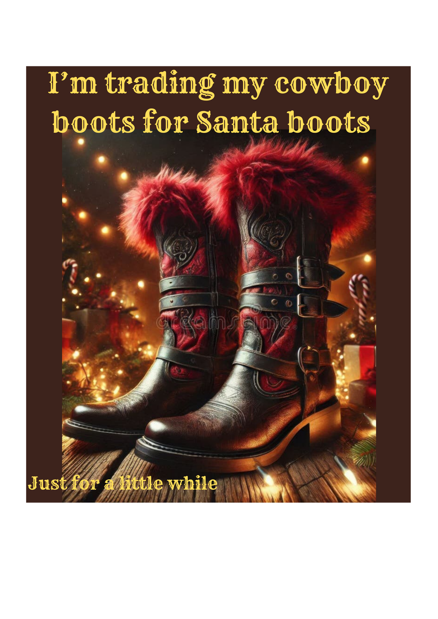 Christmas line dancing sweatshirt jumper I'm trading my cowboy boots for Santa boots, red